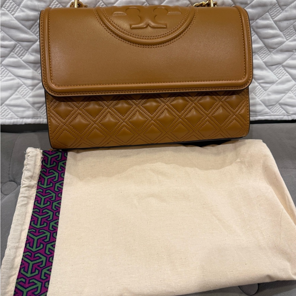 Tory Burch Tan Quilted Shoulder Bag